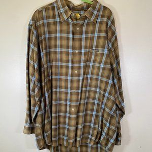 Men’s Ralph Lauren Polo Jeans Company Plaid Long Sleeve Button Up in Green Brown